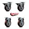 Service Caster 4'' Maroon Poly Wheel Swivel Top Plate Caster Set with 2 Posi Brakes 2 Rigid, 4PK SCC-20S414-PPUB-MRN-PLB-2-R-2 - alternate 6